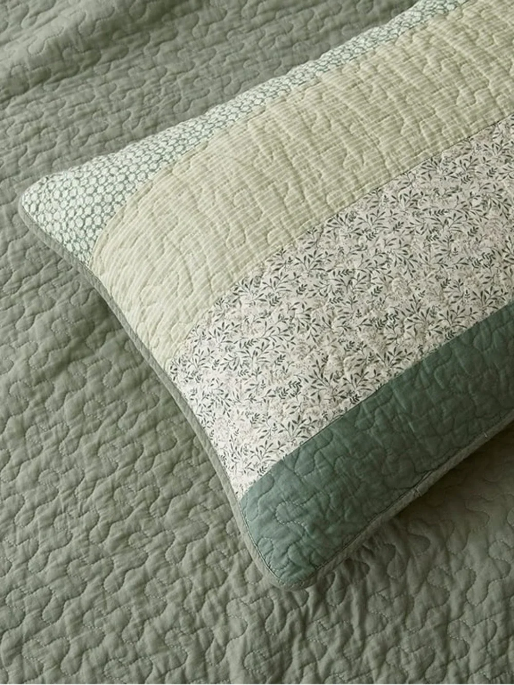 Green Striped king 3 piece Quilt Set - Classic Lightweight Bedspread 100% cotton
